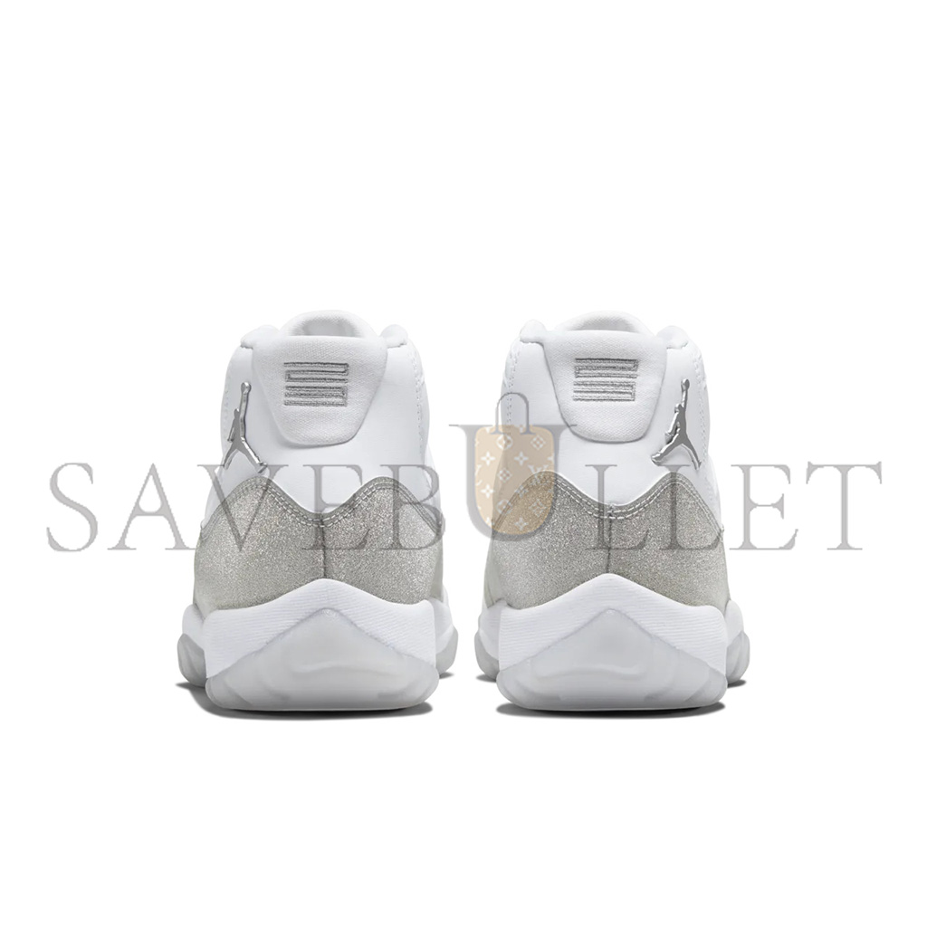 NIKE  JORDAN 11 RETRO WHITE METALLIC SILVER AR0715-100